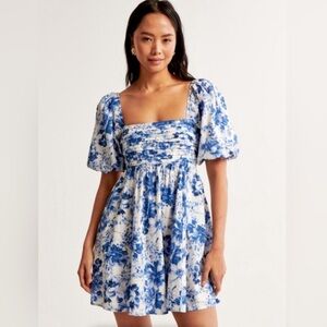 Abercombie Emerson Poplin Puff sleeve Mini Dress